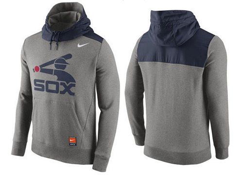 Men's Chicago White Sox Nike Gray Cooperstown Collection Hybrid Pullover Hoodie